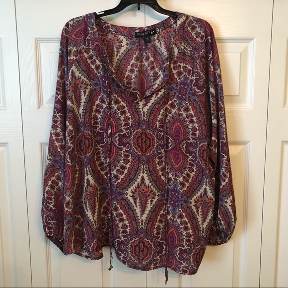 living doll Tops - Women’s Plus Colorful Patterned Blouse